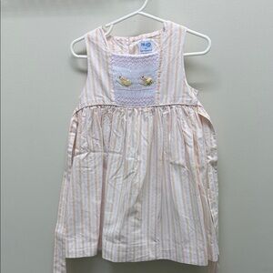 Luli & Me Pink and White Striped Casual Dress